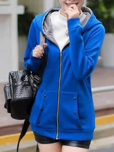 Pluse Velvet Padded Warm Hoodies Sweatshirt
