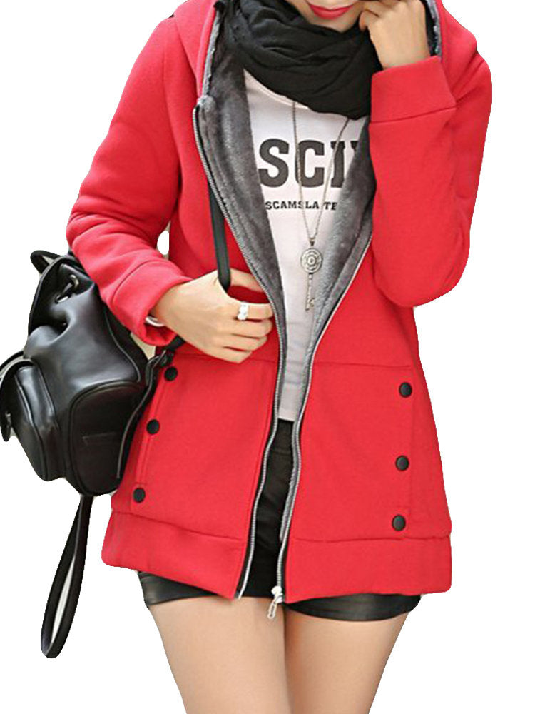 Pluse Velvet Padded Warm Hoodies Sweatshirt