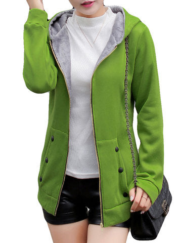 Pluse Velvet Padded Warm Hoodies Sweatshirt