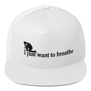 I Just Want To Breathe Flat Bill Cap W/Red Tears  Liberty Dallas Collection