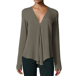 Chiffon Shirt Long Sleeve Blouse