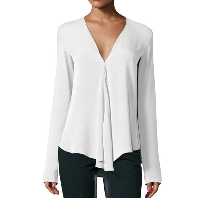 Chiffon Shirt Long Sleeve Blouse