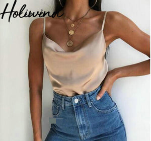 A Shiny Sleeveless  Camisole Champagne Color