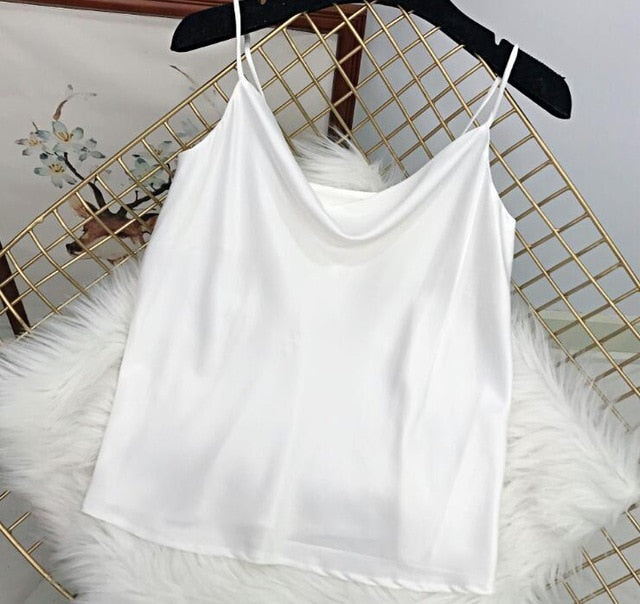 A Shiny Sleeveless  Camisole Champagne Color