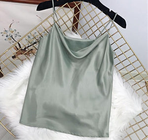 A Shiny Sleeveless  Camisole Champagne Color