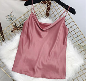 A Shiny Sleeveless  Camisole Champagne Color