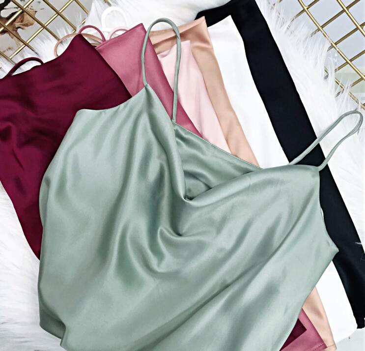 A Shiny Sleeveless  Camisole Champagne Color