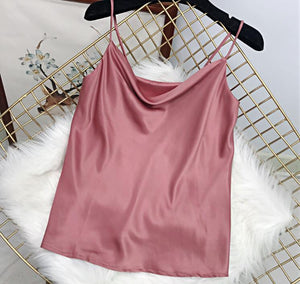 A Shiny Sleeveless  Camisole Champagne Color