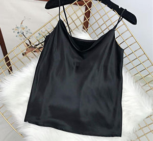 A Shiny Sleeveless  Camisole Champagne Color