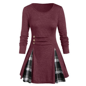 Long Sleeve Tartan Plaid Shirt/ Plus Sizes