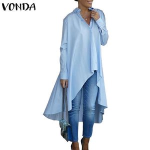 Asymmetrical Tunic Shallowtail Oversized Blouse