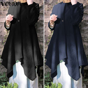 Asymmetrical Casual Long Sleeve Oversized Tunic/ S-5XL