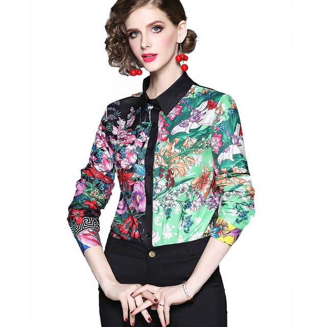 Long Sleeve Vintage Office Top