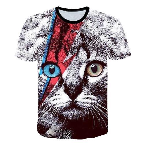 Siyah ve beyaz kedi T-shirt 3DT