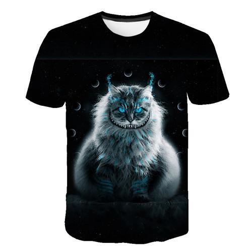 Siyah ve beyaz kedi T-shirt 3DT