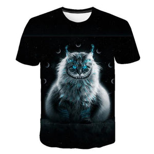 Siyah ve beyaz kedi T-shirt 3DT