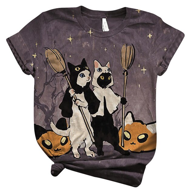 Women Tees Short-Sleeve O-Neck 3D Animal Dragonfly Printed Tops Tee