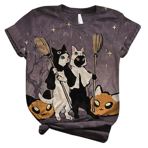 Women Tees Short-Sleeve O-Neck 3D Animal Dragonfly Printed Tops Tee