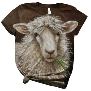 Women Tees Short-Sleeve O-Neck 3D Animal Dragonfly Printed Tops Tee