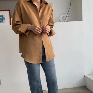 White Blouse Women Suede Long Sleeve Formal Shirt 2020 Autumn Lapel Ladies Blouse Streetwear