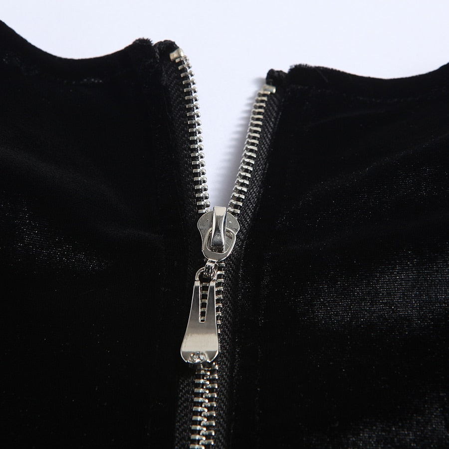 Long Sleeve Velvet Patchowork Luxurious Beading Tassel Sequined Crop Top